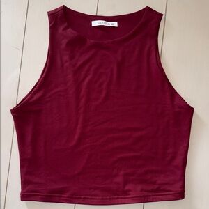 ReoRia Women's Wine Red Crop Top